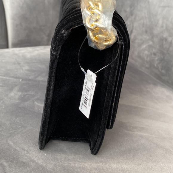 **NWT **ALDO Black Velvet Gold Hardware Evening Shoulder Crossbody Bag - Picture 8 of 8